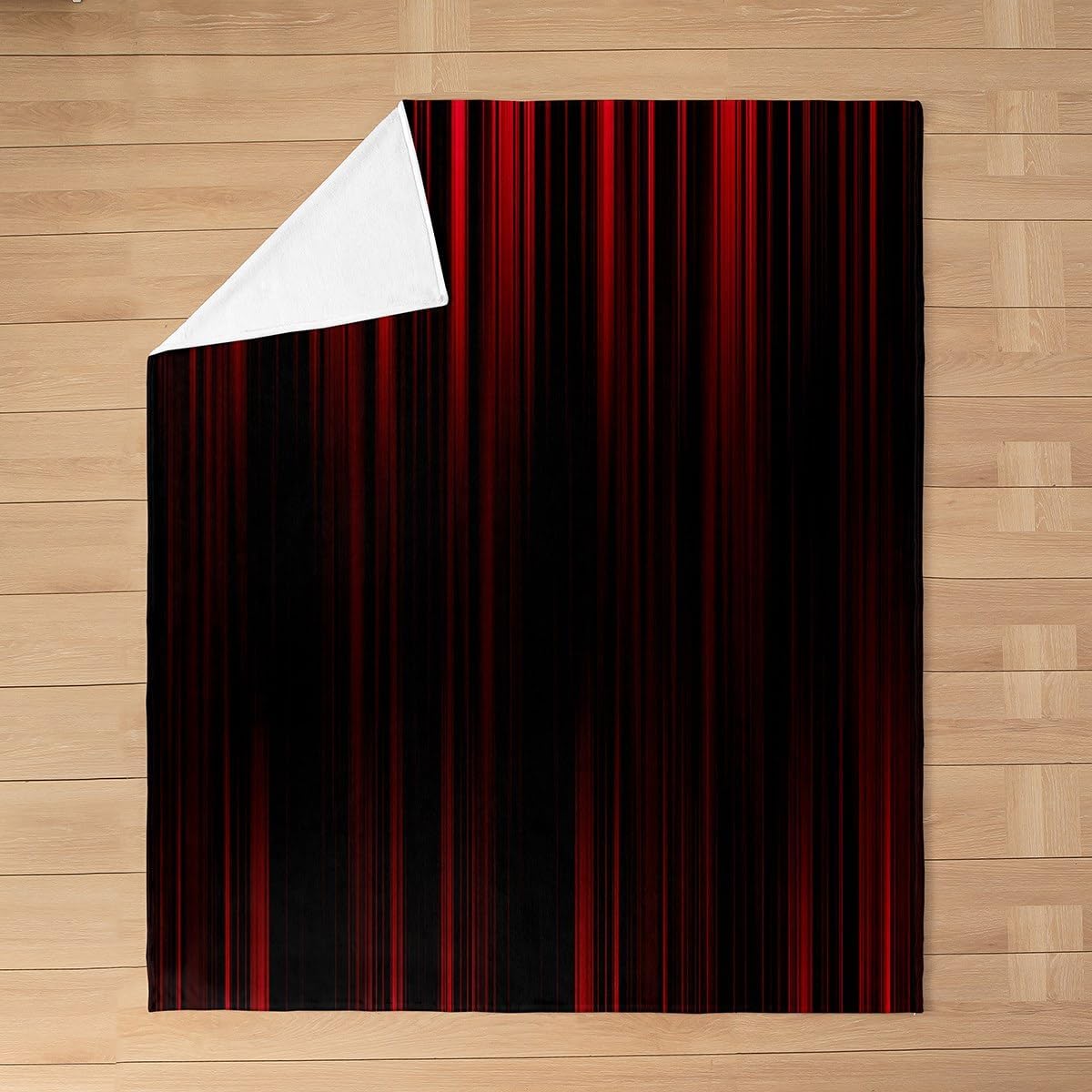 Feelyou Geometric Abstract Ombre Flannel Fleece Throw Blanket Throw 50"x60" Kids Black Red Striped Plush Blanket for Boys Girls Teens Modern Fashion Fuzzy Blanket Stripes All Season Bed Blanket