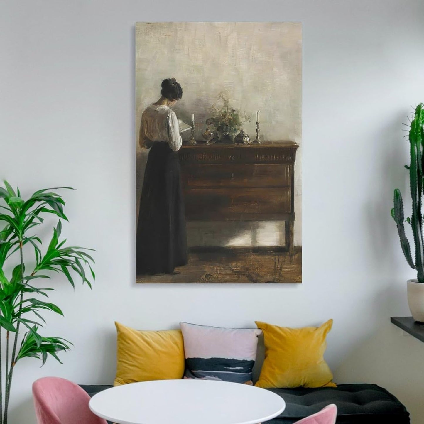 Vintage Danish Canvas Wall Art Famous Artwork Woman Reading Portrait Oil Painting Dark Academia Aesthetic Print 19th Century Antique Poster Retro Gallery Bedroom Decorstyle 12x18inch(30x45cm)