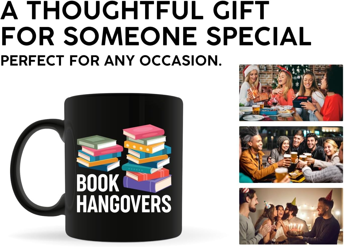 Book Lovers Coffee Mug 11oz Black -Book hangovers - Book Reader Bookworm Addict Bookish Librarian Nerd Gifts Decor for Men Women