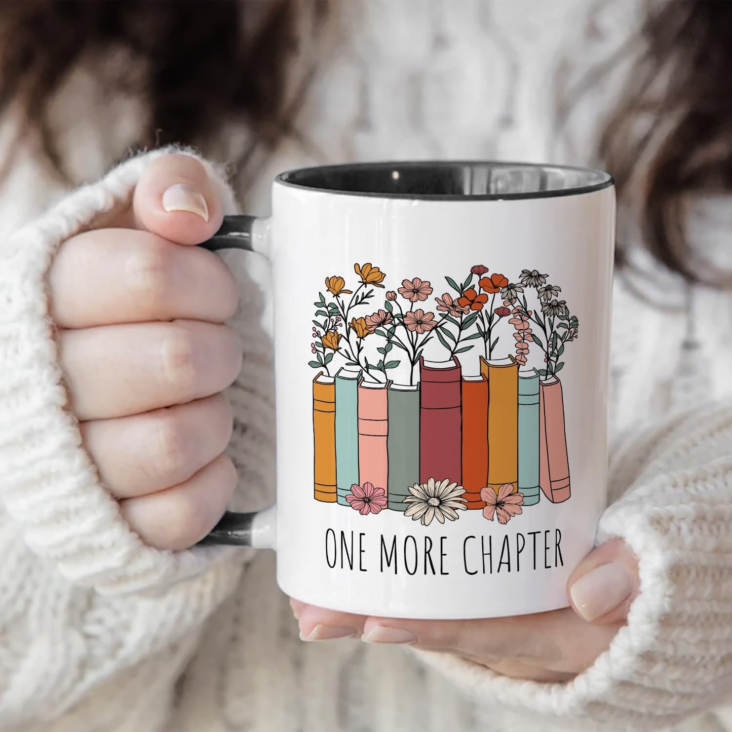 Funny Gifts for Book Lover,Bookish Coffee Mug,Birthday Thanksgiving Christmas Gifts For Librarian Reading Enthusiast Teacher,One More Chapter Bookworm Tea Cup 11 OZ
