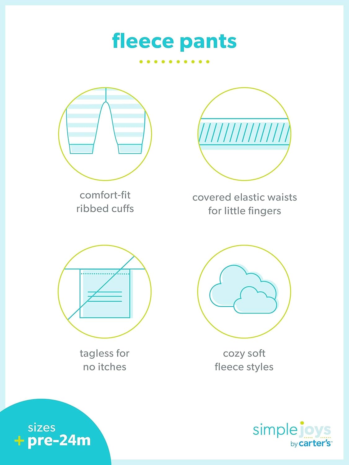 Simple Joys by Carter's unisex-baby 4-pack Fleece Pants