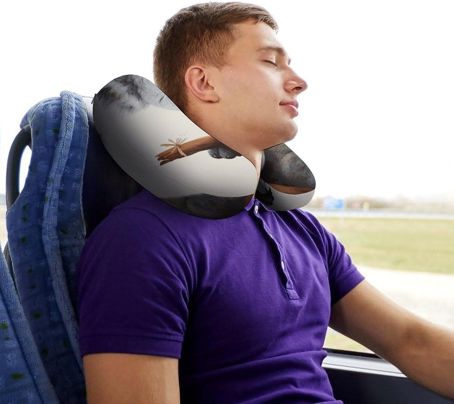 Koala and Butterfly Neck Pillow Memory Foam U Shaped Pillows Portable Pillows for Shoulder Travel Head Support Pillow with Concealed Zipper for Airplane Car Home Office