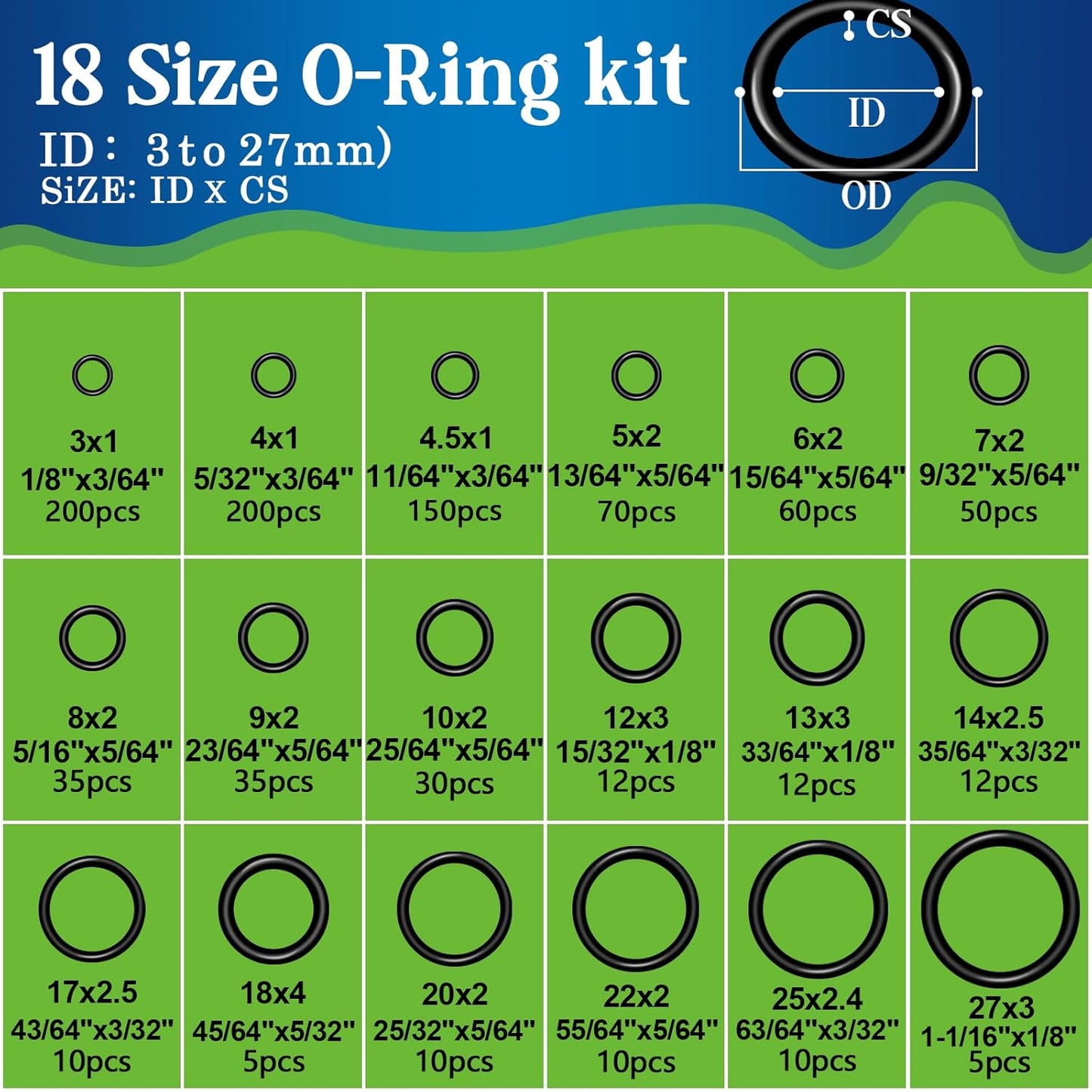 1075 Pcs 3-in-1 Spigot Repair Washers & Hose Gasket & Faucet O-Rings Kit 37 Size Plumbing Rubber Washers Assortment Set for Kitchen Faucet Outdoor Hose Bib Water Spigot Seal Repair