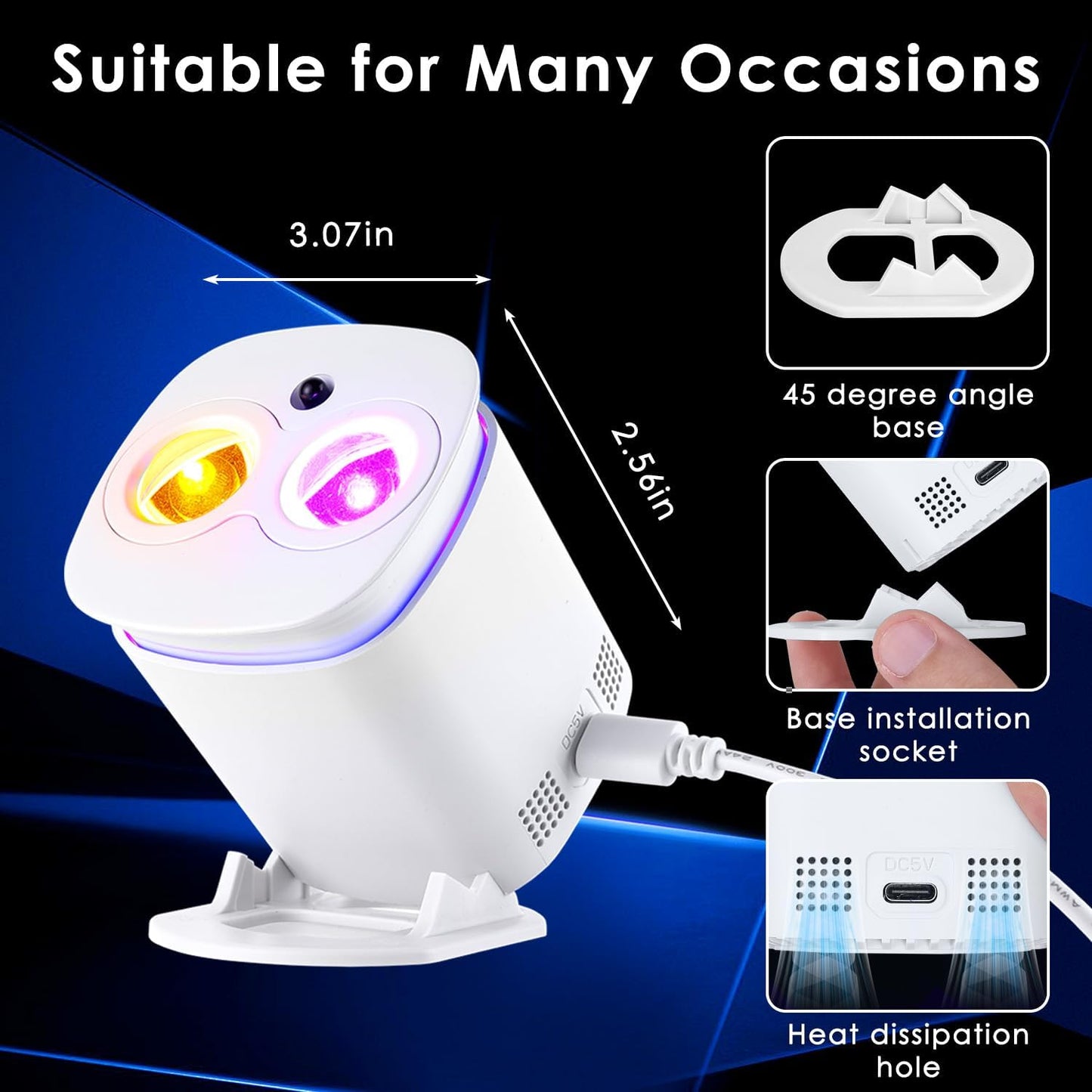 Galaxy Projector, Galaxy Projector for Bedroom, Night Light for Kids, Nebula Ceiling LED Lamp, Room Decor, with Timer and Remote, Gifts for Birthdays