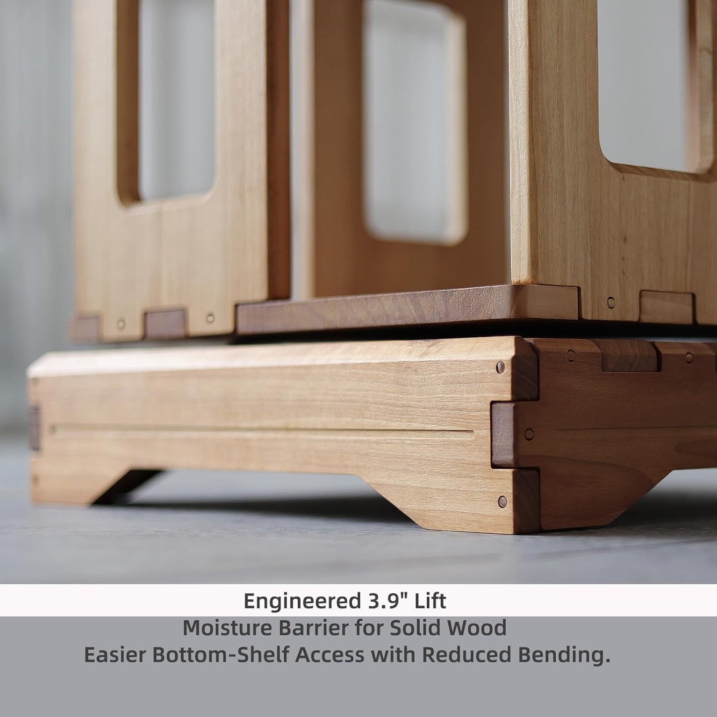 Wooden Rotating Bookshelf, Larger Solid Wood Revolving Bookcase,360°Spinning Book Shelf Tower,Floor Standing Storage Rack,Corner Organizer for Small Space,Study,Office,17"x17"x44"(3-Tier)