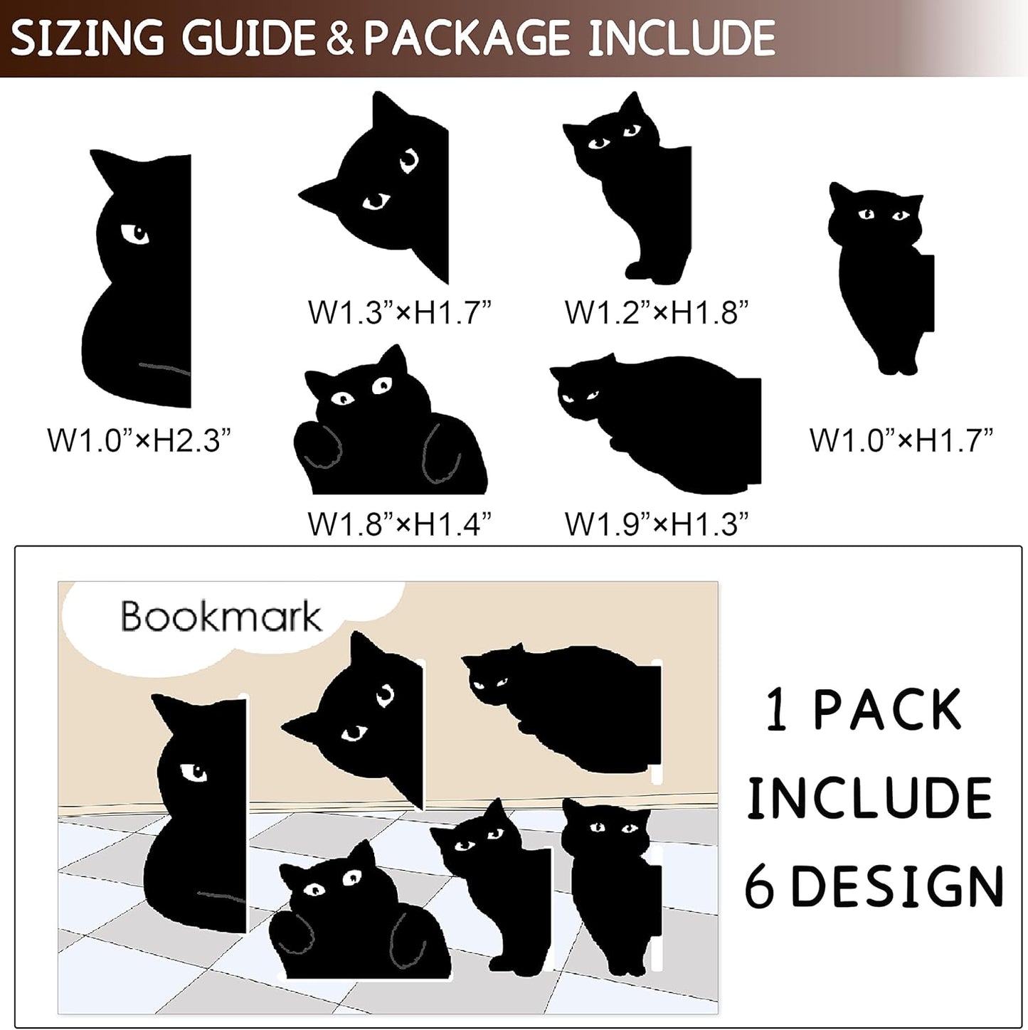 yasest Magnetic Bookmarks - 6 Pieces Assorted Cute Book Markers Clip Set for Women Teachers Students Book Lovers Reading, for School Office Home Supplies, Kawaii Cat Magnet Page Markers