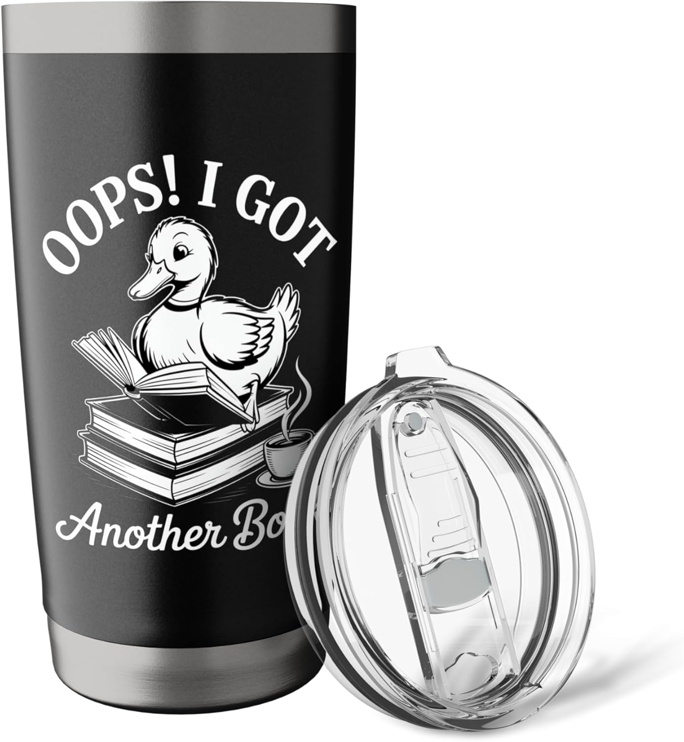 Oops I Got Another Book Cute Duck Reading Coffee Stainless Steel Insulated Tumbler