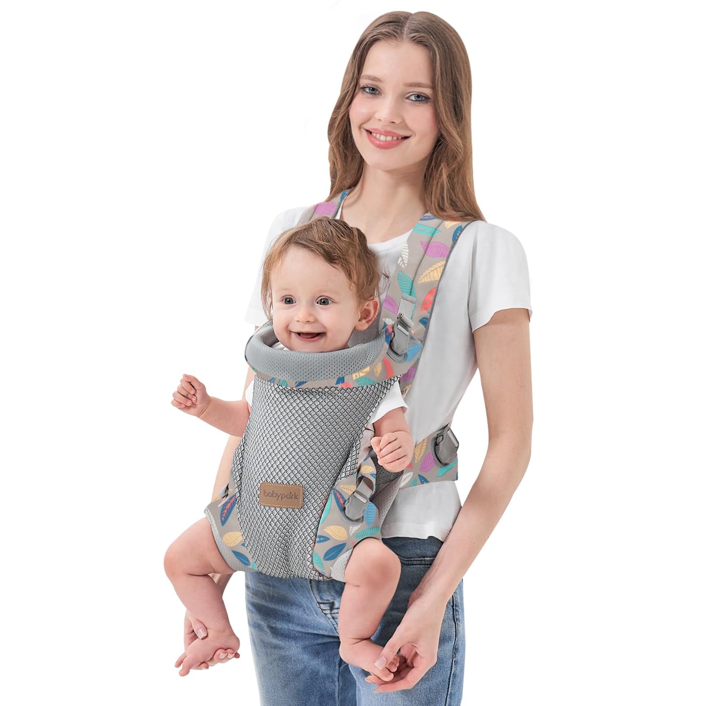 3-in-1 Baby Carrier Newborn to Toddler - Ergonomic(7.5-45lbs),Cozy Baby Carrier，Enhanced Lumbar Support，Easily AdjustableLightweight & Breathable Child Carrier (Leaf)