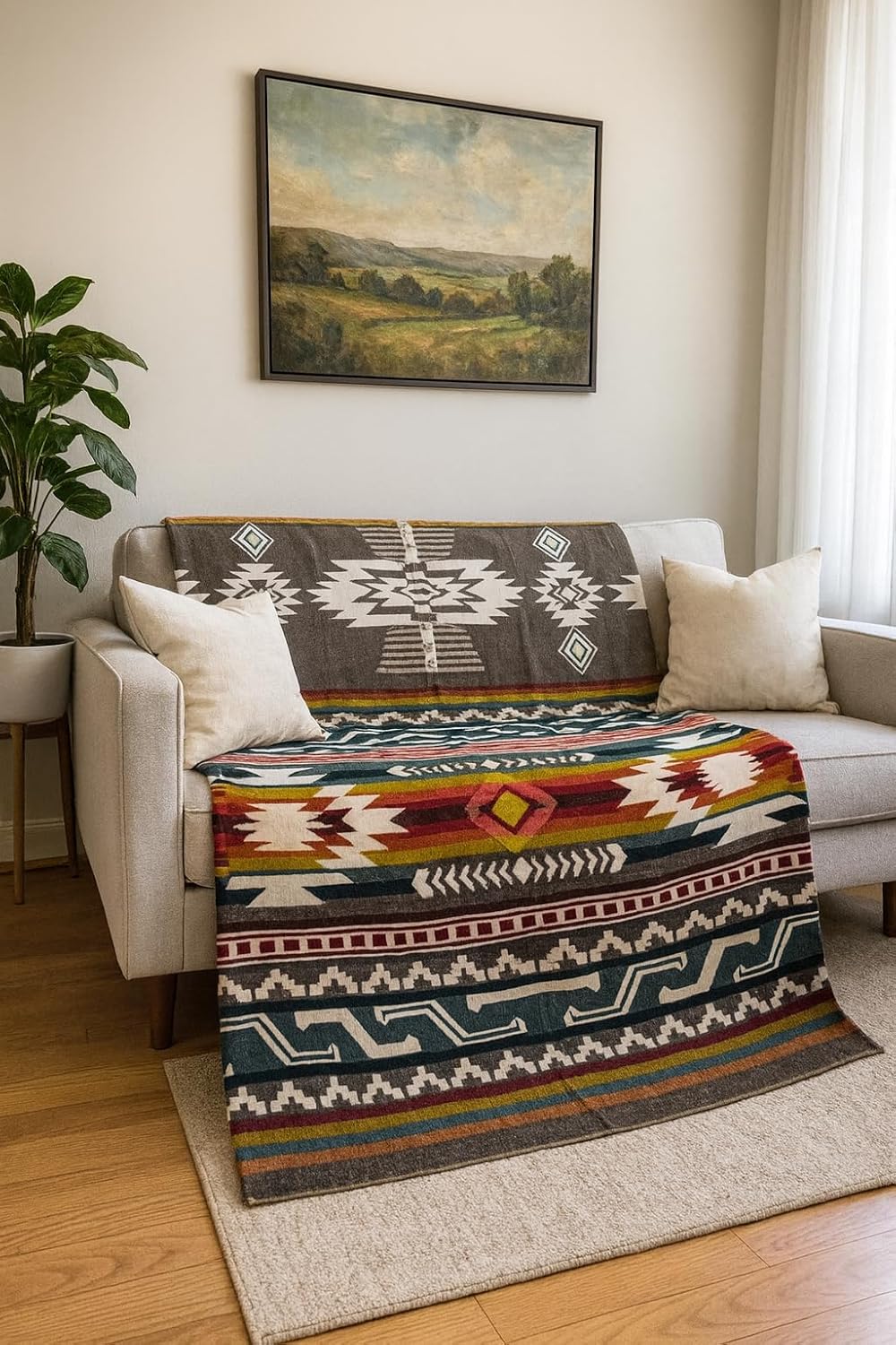 Alpaca Wool Blanket, Queen Size 94 x 78, Reversible 2 in 1, Thick and Ultra Soft, Hypoallergenic, Non-Itchy, Handmade in Ecuador. Premium Alpaca Wool Thtow Blanket for Cozy Comfort. (Brown, Queen)