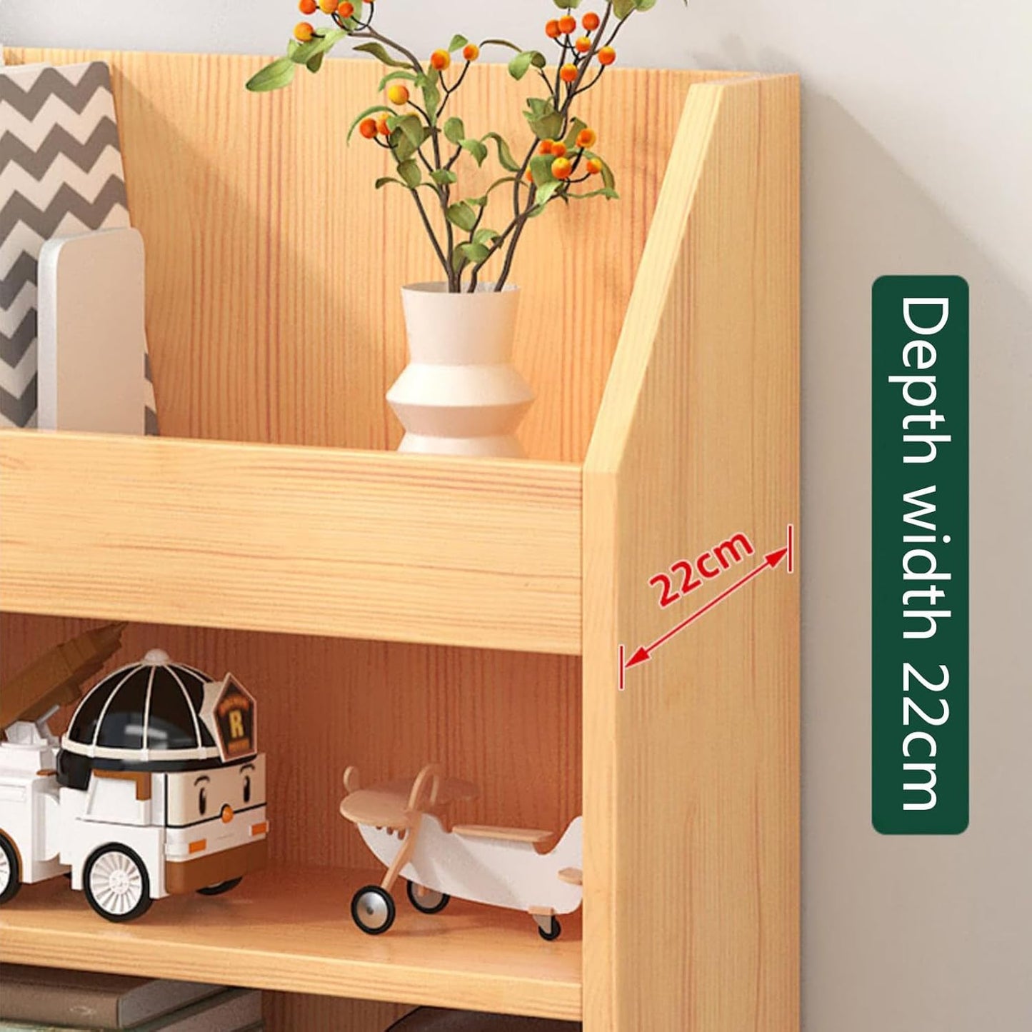Book Shelf, Wooden Creative Bookcase Tall Bookshelf Shelf Open Display Shelves Book Storage Organizer for Living Room Floor Standing Office Bookshelf Movable 360° Rotation Children Bookcase
