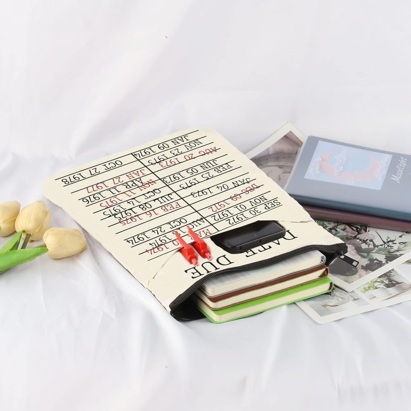 Library Book Date Due Book Sleeve Gift Book Bag Gift for Book Lover Librarian Gift Bookish Gift (Date Due)