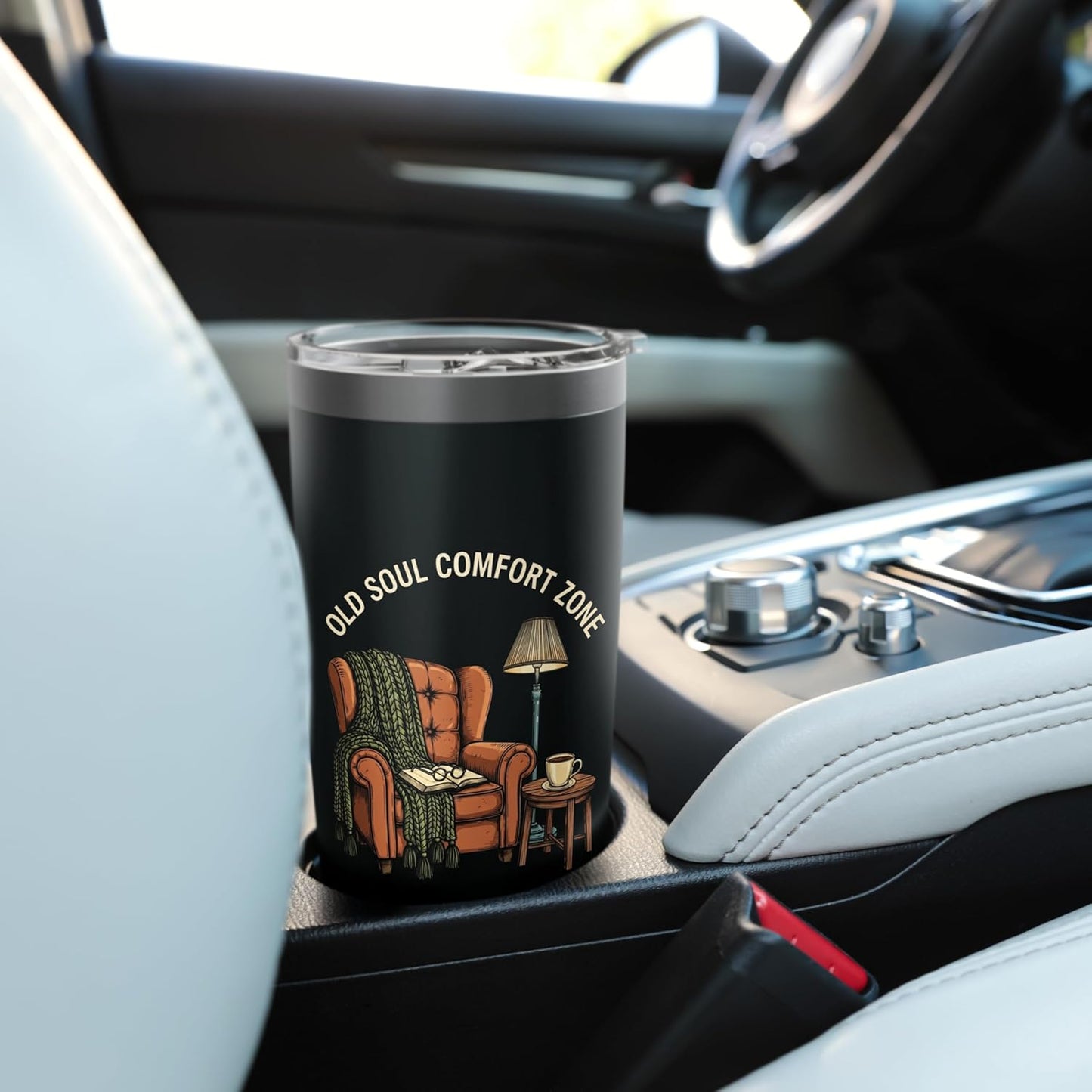 Old Soul Comfort Zone Funny Cozy Night Grandpa Energy Stainless Steel Insulated Tumbler