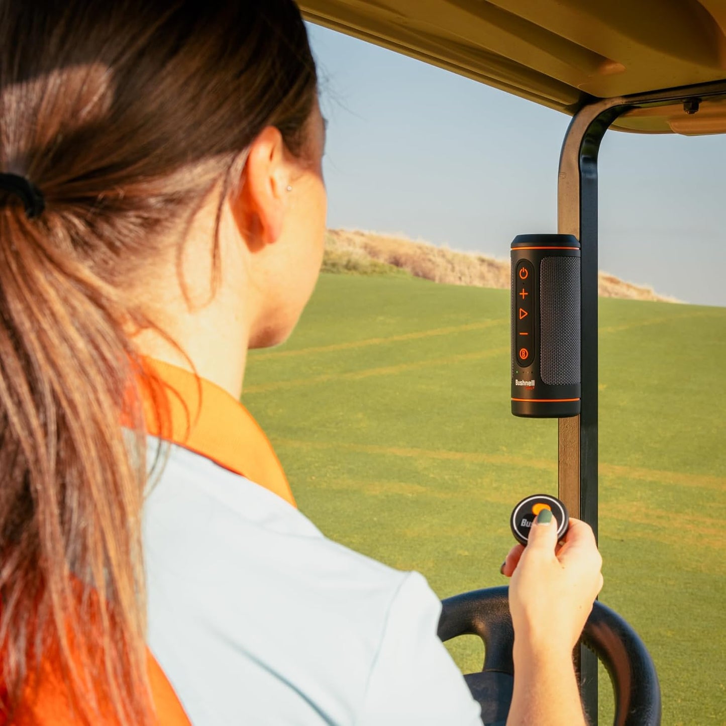 Bushnell Golf Wingman 2 GPS Bluetooth Speaker | Audible Distances, Magnetic Cart Mount, Custom Sound Bites, TWS Pairing & USB-C Charging