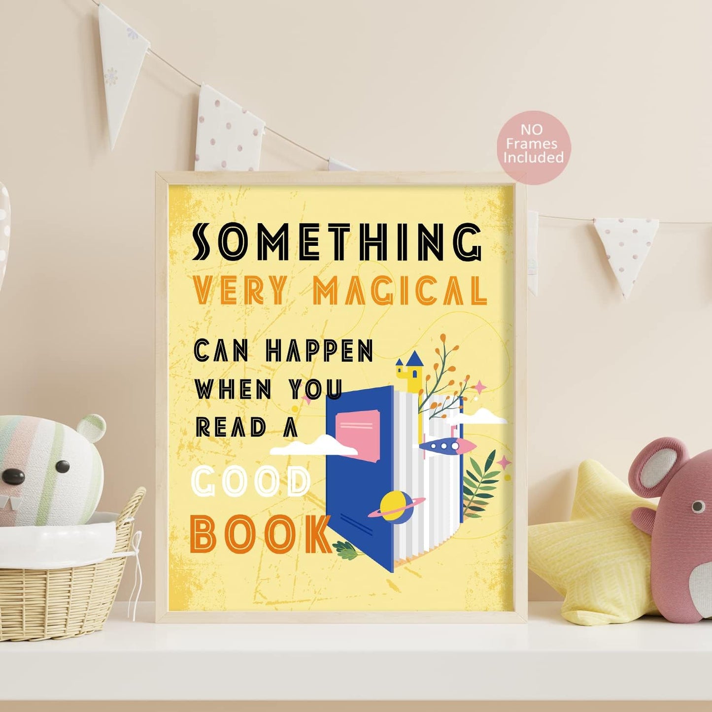 MTL HOE Inspirational Reading Posters Motivational Books Quote Art Print For Kids Study, Reading Posters For Library Book Nook Art Print, Classroom Library Decoration (Set Of 6 8"X 10" Unframed)
