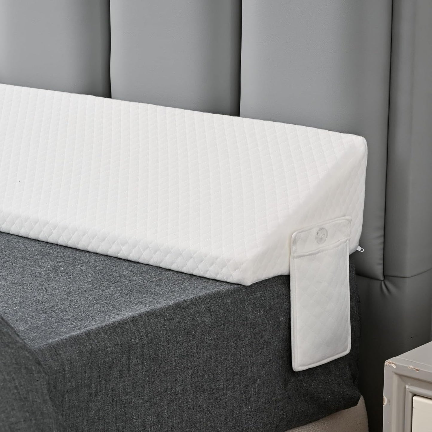 White Full Bed Wedge Pillow for Headboard Gap/Bed Gap Filler/Mattress