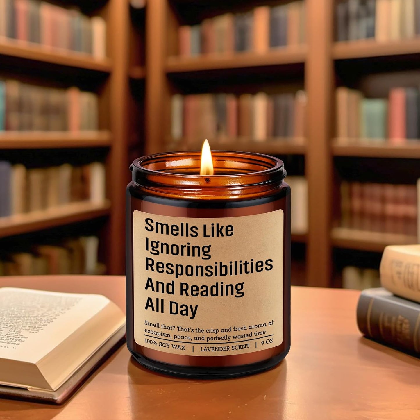 LEADO Scented Candle, Book Lover Gifts for Women, Men - Funny Bookish Gifts for Book Lovers, Readers - Cool Mothers Day, Birthday, Reading Themed Ideas for Bookworms, Reader, Librarian, Booklover