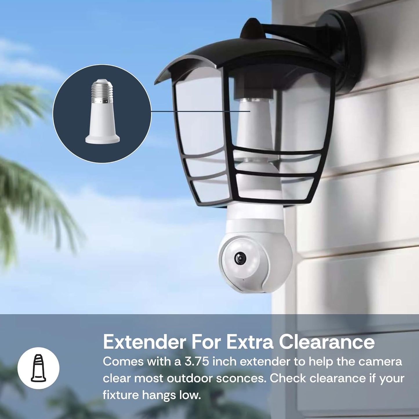 Luna Light Bulb Security Cameras Wireless Outdoor Indoor, 360° Pan Tilt, Color Night Vision, LED Bulb & Spotlight, 2.4GHz 5GHz Wi-Fi 6, Porch Light Cameras for Home Security (2026 Upgrade Version)