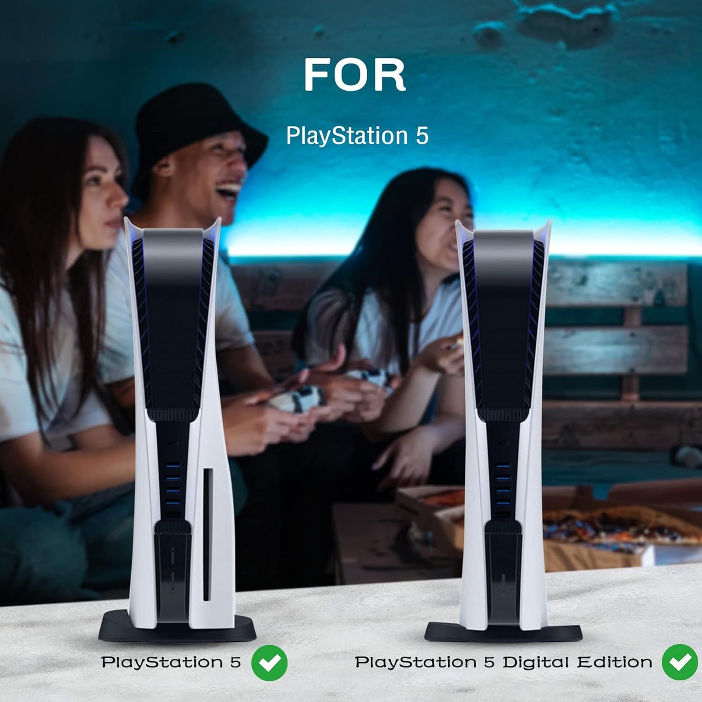 5 Port USB Hub for PS5,USB High-Speed Expansion Hub Charger USB Extender Compatible with PlayStation 5 Game Consolewith 4 USB + 1 USB Charging Port + 1 Type C Port