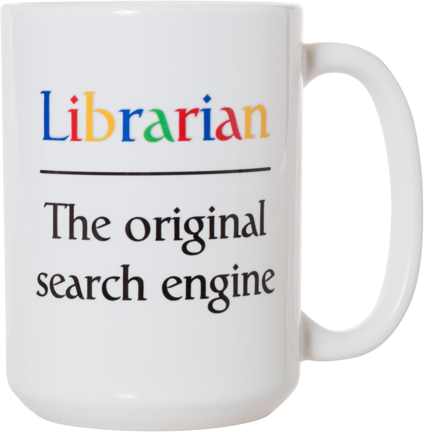Artisan Owl 15oz Librarian Mug “The Original Search Engine” – Hilarious Double-Sided Coffee Cup for Proud Book Nerds & Library Legends