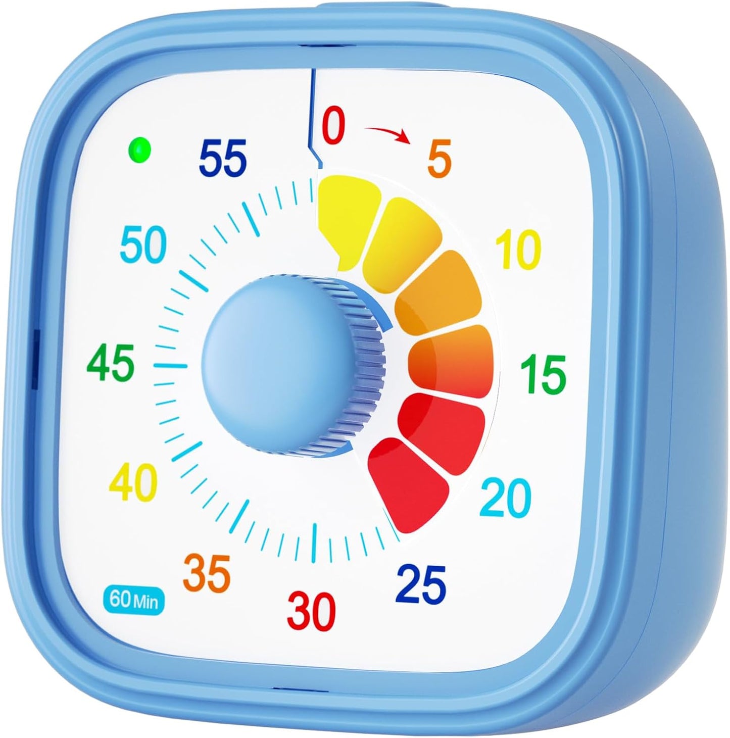 Shintrend 60 Minute Visual Timer with Colorful Dial, Pomodoro Timer for Kids and Adults, Silent Countdown Time Management Tool (Batteries Not Included)