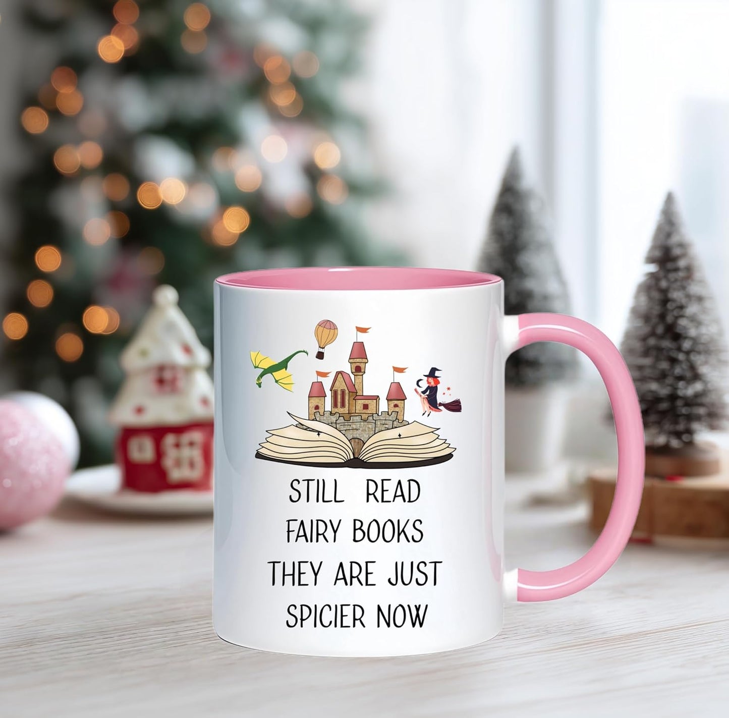 Fairy Spicy Books Lover Coffee Mug, Fantasy Romantic Books Reader Gift Coffee Cup, Reading Mug for Bookish Bookworms Book Club Friends