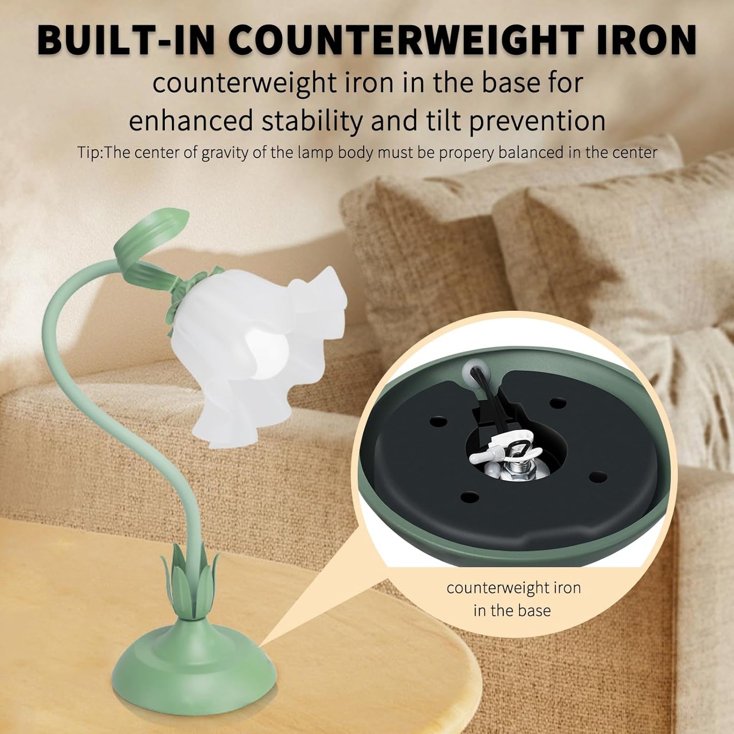 Cute Flower Desk Lamp, 3 Color Temperature Table Lamp with LED Bulb, Vintage Bedside Lamps, Reading Lamps with Soft Light for Bedroom, Living Room