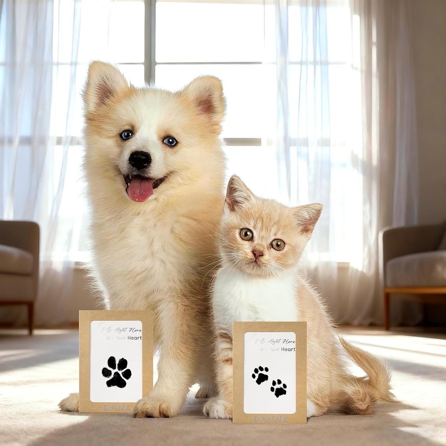Inkless Paw Print Kit,Dog Paw Print Kit,Dog Nose Print Kit,Clean Touch Ink Pads and Imprint Cards,Pet Paw Print Impression Kit for Dogs Cats Footprint Keepsake