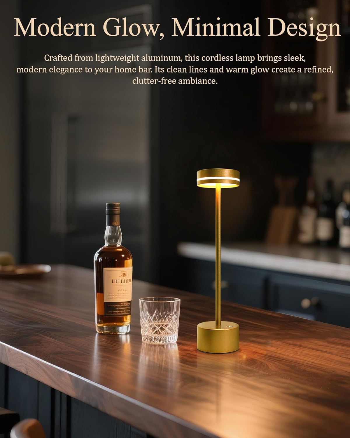 2 Pack LED Cordless Table Lamp Rechargeable, 5000mAh Portable Battery Operated LED Desk Lamp, 3 Color Dimmable Table Light for Reading/Home Office/Dining for Home Décor – Bright Gold