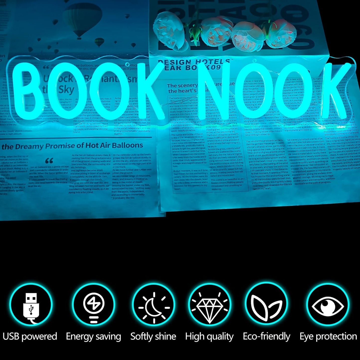 Book Nook Neon Sign Dimmable Reading Neon Light for Library Led Book Themed Decor Reading Corner Light Up Sign Library Lamp for Lover Reader Gifts