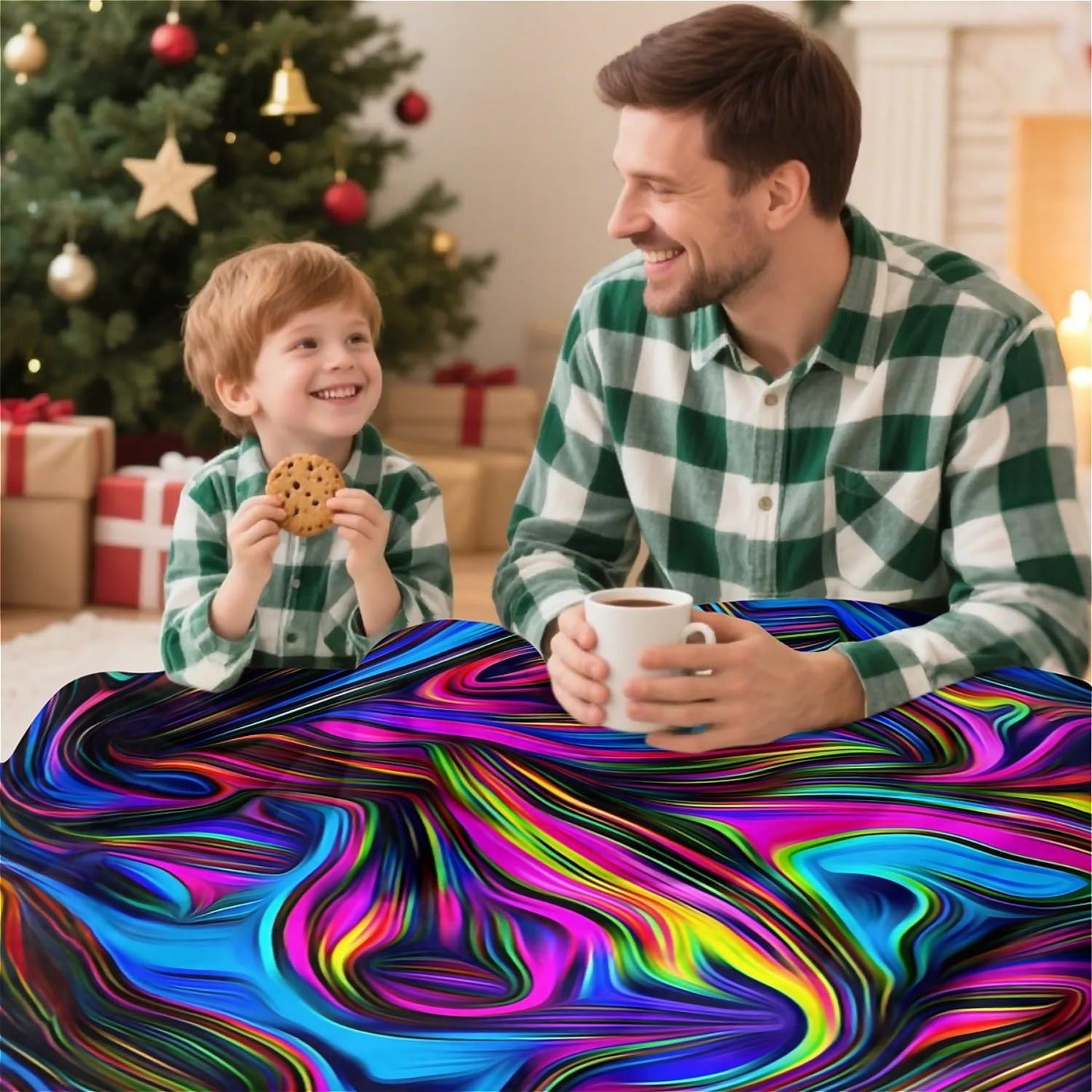 Colorful Fleece Throw Blanket 40 x 50 inches for Couch Sofa Bed,Super Soft Cozy Plush Microfiber Flannel Blanket Lightweight for Women, Men and Kids