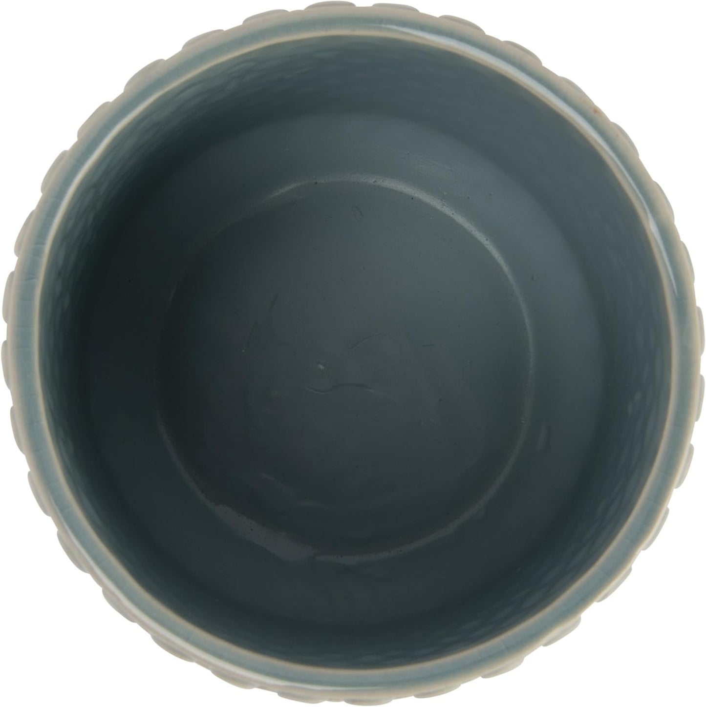 Bloomingville Sky Blue & Cream Stoneware Pot with Crackle Finish