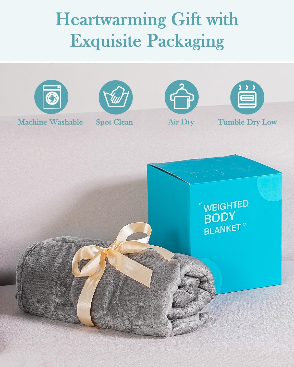 Topblan Weighted Lap Blanket 5lbs for Adults, Small Weighted Blanket Throw for Napping, Relaxation, Calming and Travel, Skin Friendly & Machine Washable for All-Season Sleeping
