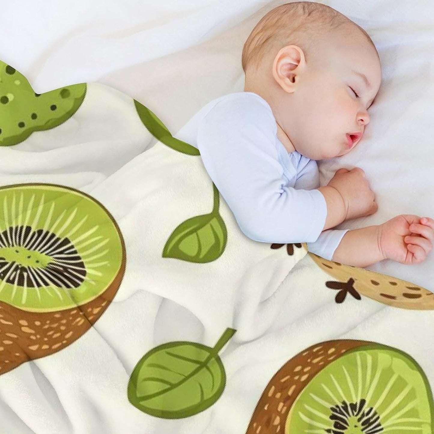 Birds and Kiwi Fruits Throw Blanket for Couch Bed Plush Cozy Fuzzy Flannel Blanket for All Season 66"x90"