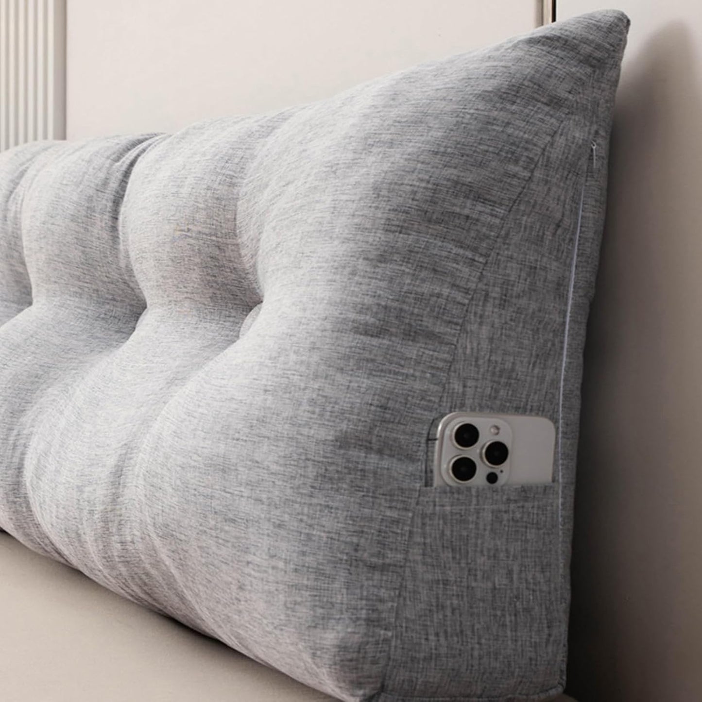 Large Headboard Pillow, Wedge Reading Pillow Bolster for Bed Sofa, Support Bolster Cushion, Backrest Positioning Support Pillow Cushion Resting Reading Relaxing,B,60cm