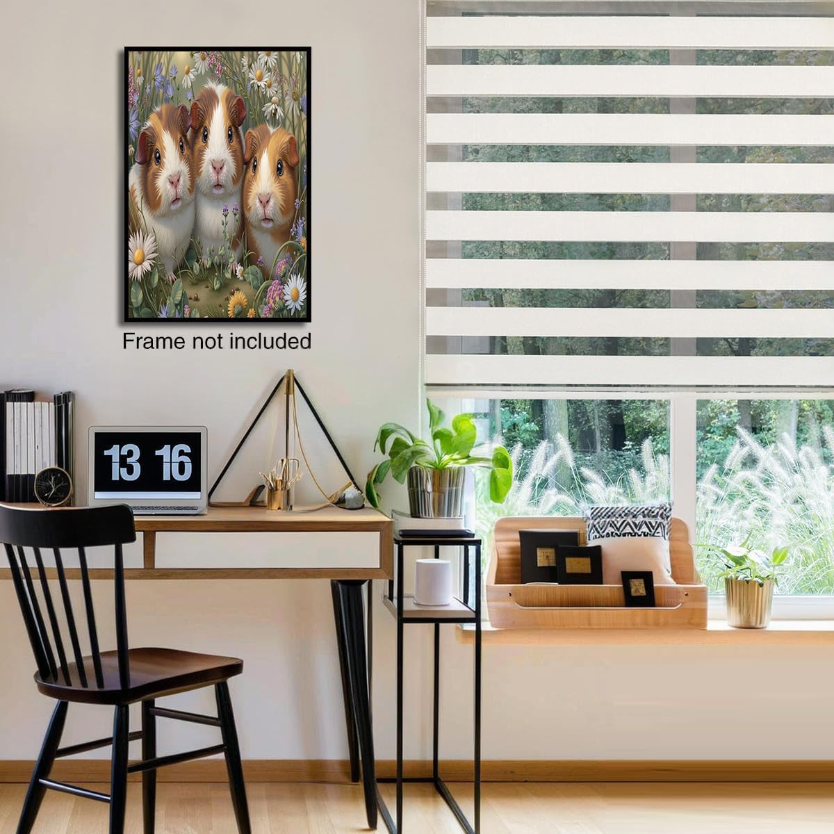 GDJSMIN Garden Animal Scene Wall Art, Cute Guinea Pig Grass Poster for Reading Room Living Room Decor 12x 16 inch Unframed