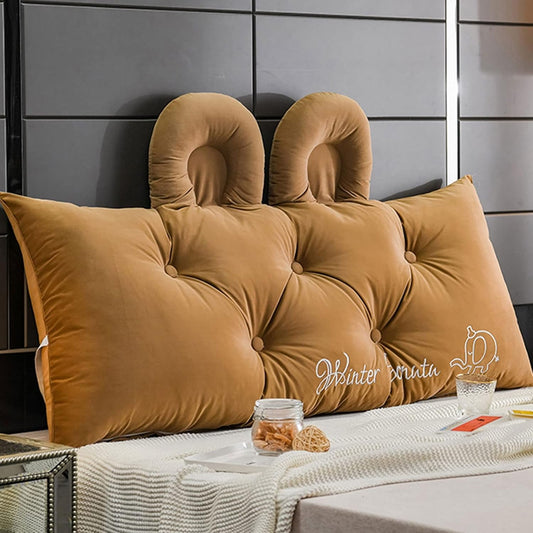 Large Bolster Headboard Pillow,Positioning Support Reading Backrest Cushion for Day Bed Bunk Bed Sofa Bed Large Soft Bed (Color : Light Coffee, Size : 2002050CM)