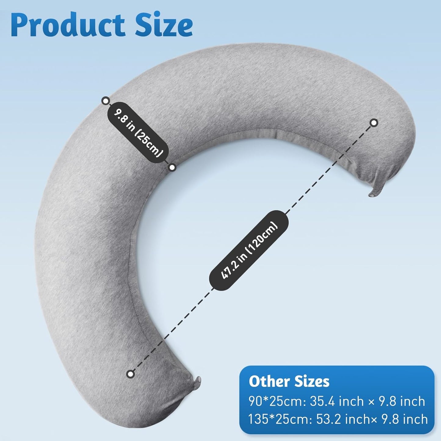 Pregnancy Pillows for Sleeping, C-Shaped Maternity Pillow for Pregnant Women with Adjustable Firmness, Body Pillow, Full Body Support for Side Sleepers, Head, Neck, Belly, 47.2’’ x 9.8''