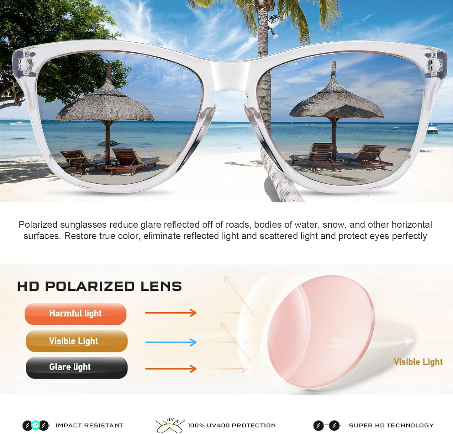 DANAMY Sunglasses Womens Polarized Sunglasses for Women Trendy Designer Mirrored UV400 Protection Sun Glasses