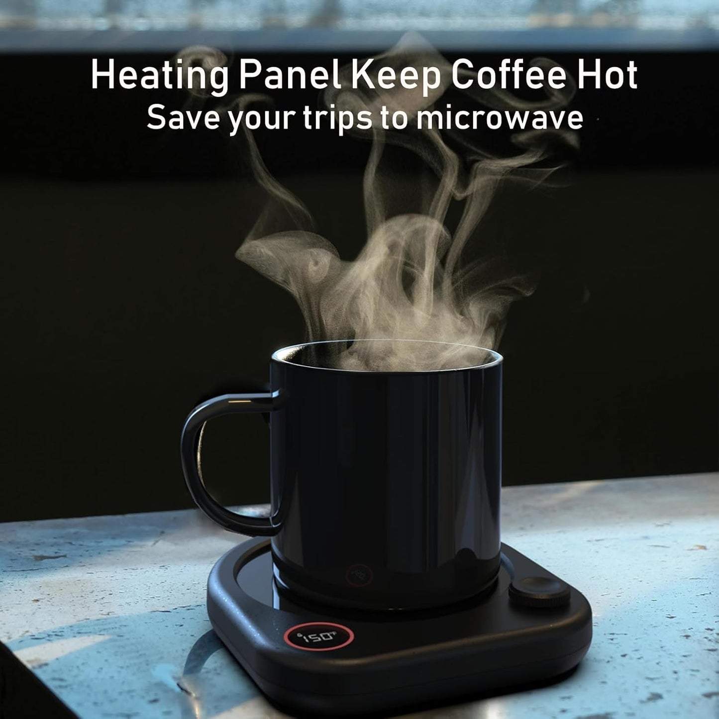 Coffee Mug Warmer Set, Heated Coffee Cup for Desk with Auto Shut Off, Smart Electric Heater for Tea Milk Beverages Candle with Adjustable Temperature Display