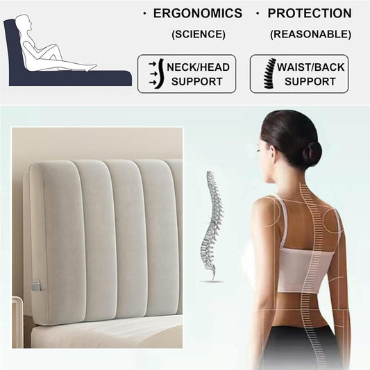 AMNOOL Rectangle Upholstered Headboard Cushion Reading Pillow Stripe Headboard Pillow Large Backrest Solid Color Bed Rest Pillowboard Daybed Bunk Bed Dorm Bolster