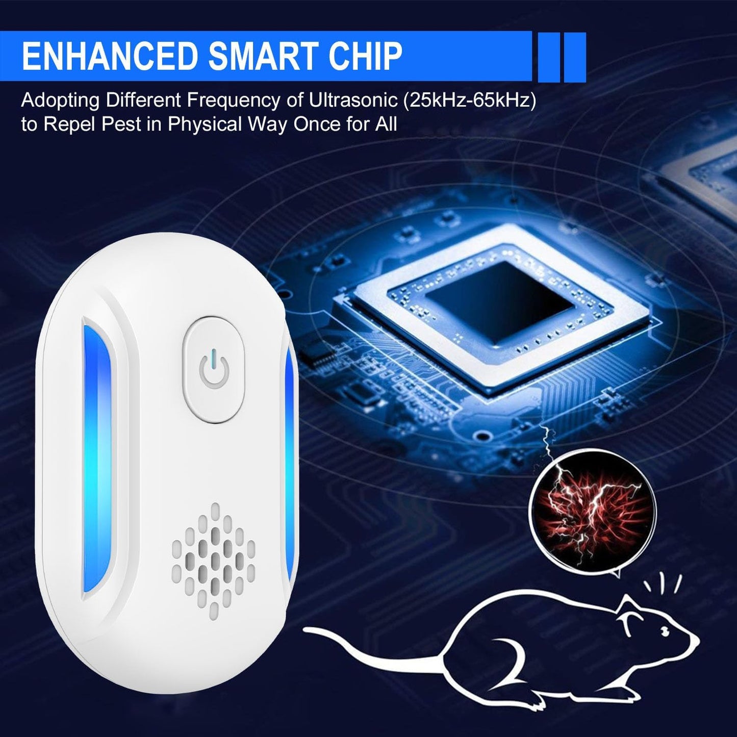 Ultrasonic Pest Repellent 6 Pack, Electronic Plug in Indoor Ultrasonic Insect Pest Control Repellent for Bug Mice Spiders Mosquitoes Cockroaches