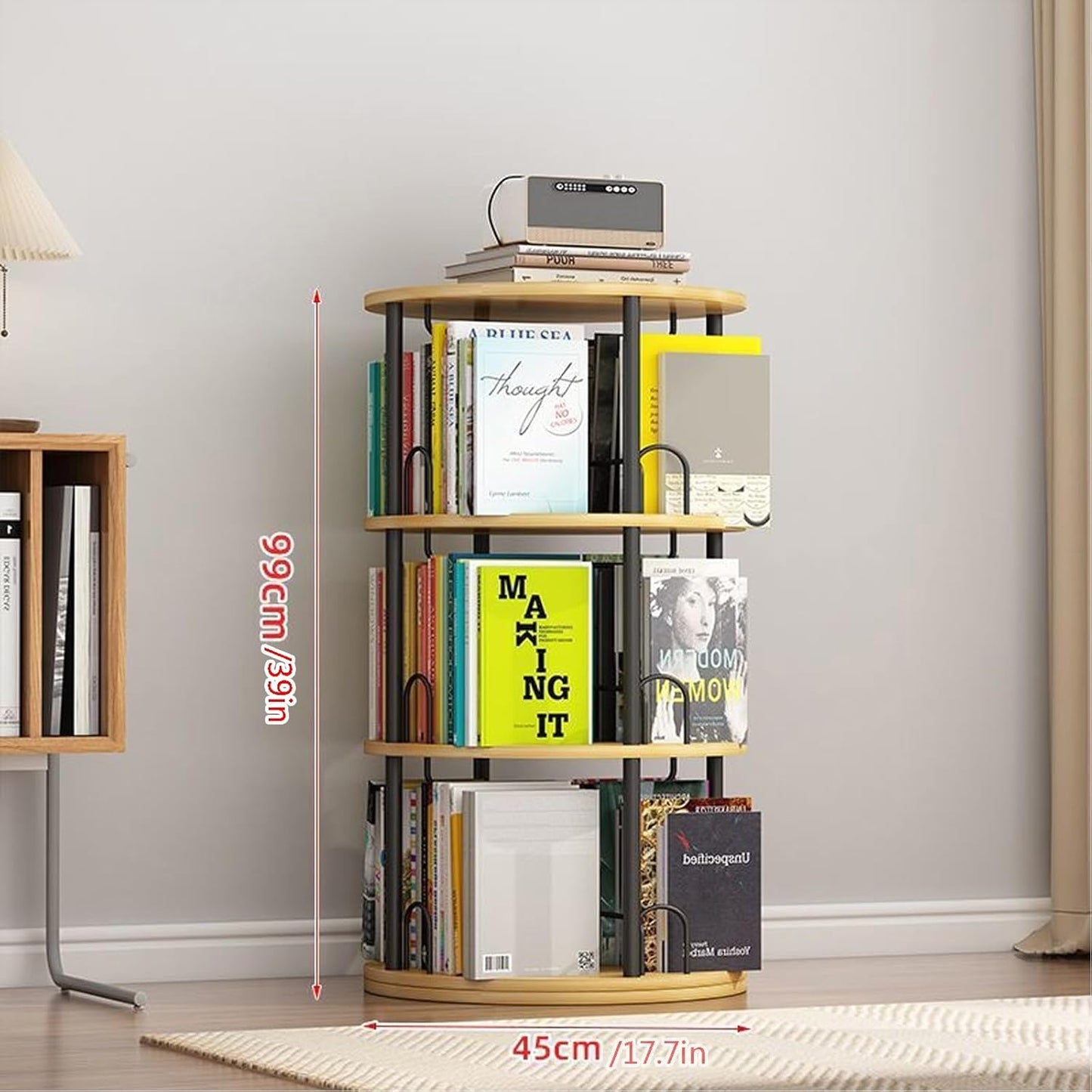 Metal display Shelf Storage Rack ，Simple Narrow Invisible Bookshel, Modern Multipurpose Corner Bookshelf Tall , invisible Floating Bookshelf for Home or Office,Multipurpose Display Book Shelf(99cm/38.