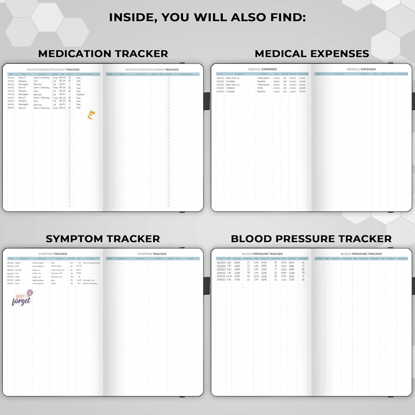 Clever Fox Large Medical Planner 12-Month – Medical Notebook, Health Diary, Wellness Journal to Track Health – 12 Months, 7x10.5″ (Black)