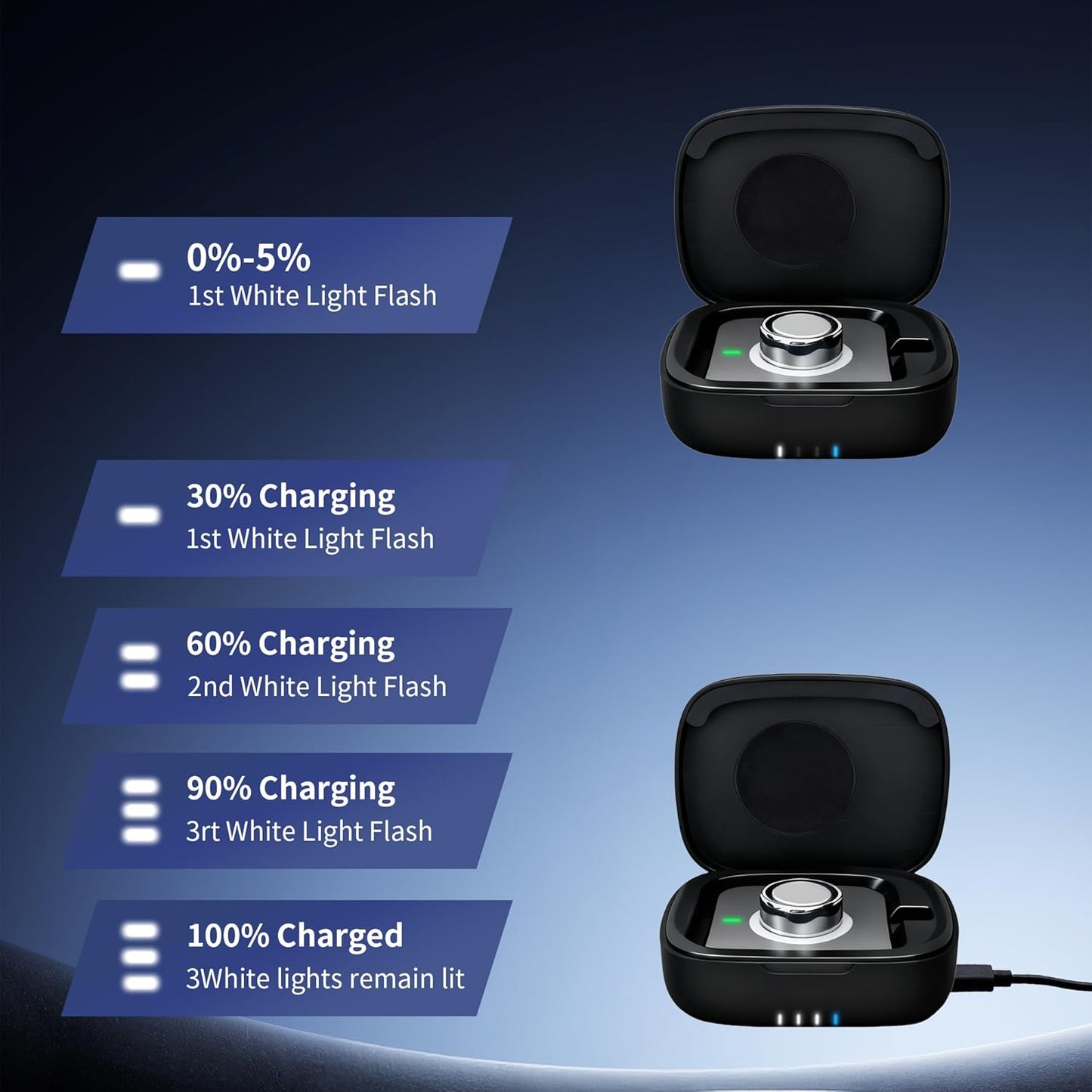 Wireless Charging Case for Oura Ring gen 4 & gen 3 Charger, 1000mAh Portable Travel Chargering Station Fits All-Sized Ring Gen 4 | Gen 3 (Official Charger NOT Included)