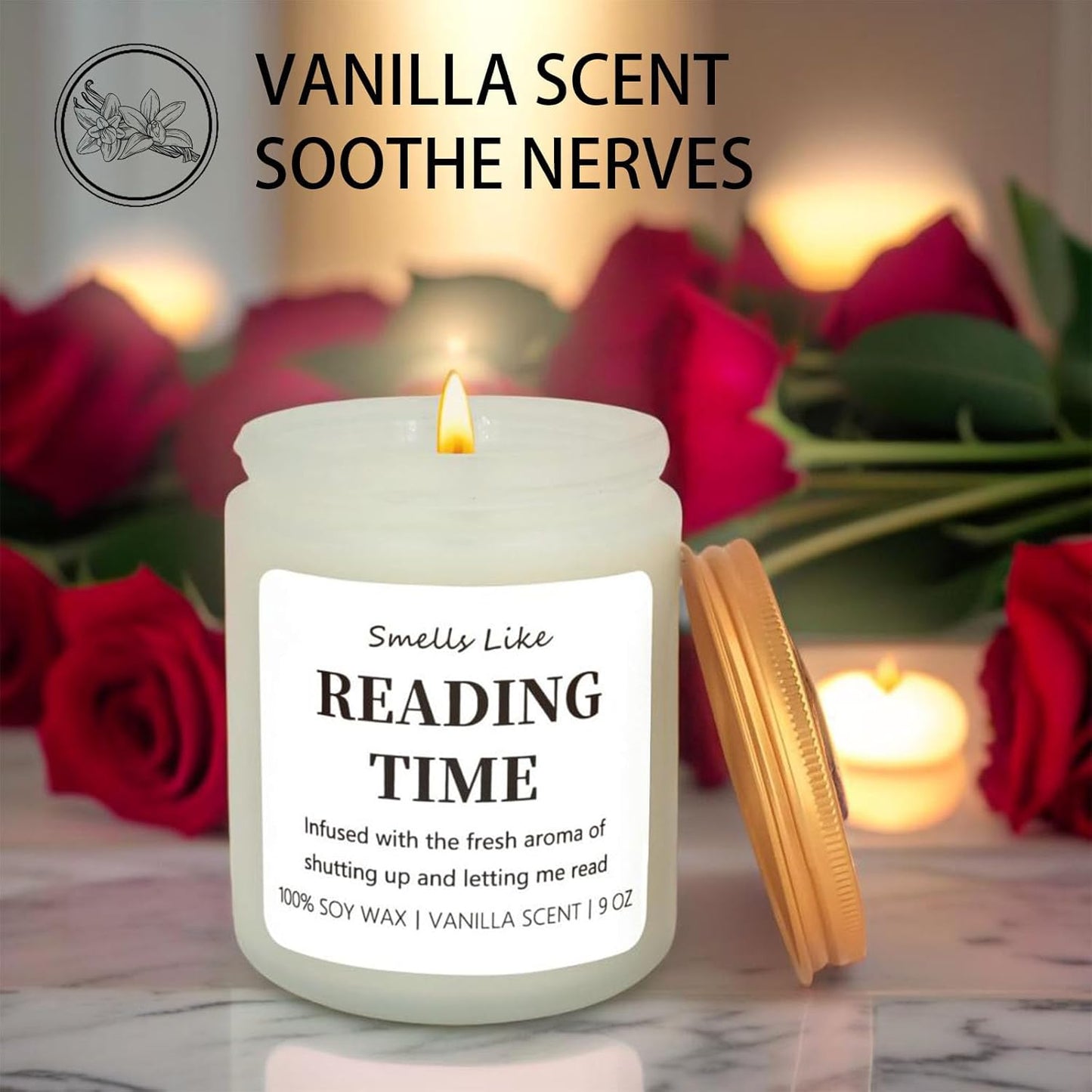 Reading Candle - Book Lovers Gifts, Readers, Bookish Present - Reading Accessories, Cute Reader Presents - Funny Mothers Day, Birthday Gifts for Book Lovers Women, Bookworm, Librarian, Men, Friend