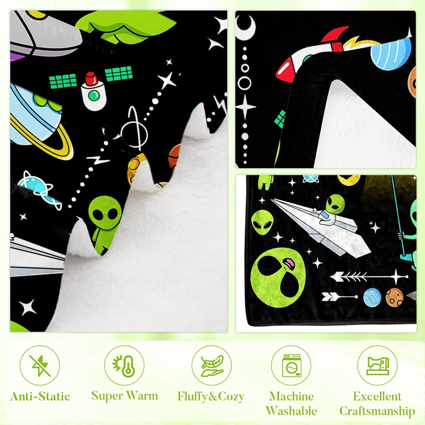 Alien Blanket Gift for Women, Cozy Warm Blanket Gifts for Alien Lovers Soft Throw Blanket for Bed Sofa, Gifts for Christmas Thanksgiving 40x50in