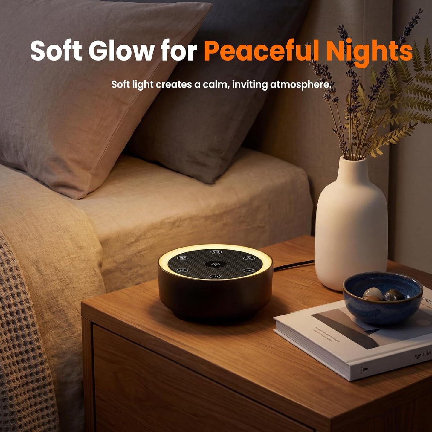 Kipcush Sleep Sound Machine - 21 High-Fidelity Non-Looping Sounds, Portable White Noise Machine for Baby, Kids & Adults, Dimmable Night Light, 6 Auto-Off Timers, USB Powered for Travel, Home & Office