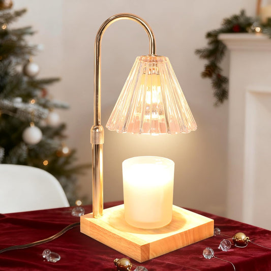 LED Candle Warmer Lamp with Dimmer & 2/4/8H Timer, Electric Wax Melt Warmer for Scented Jar Candles, Height Adjustable Home Decor Lamp with Soft Glow - Ideal Gift for Women & Housewarming
