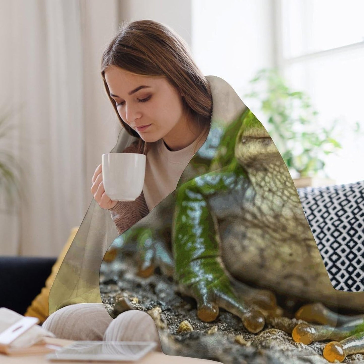 Cute Frog Blanket Super Soft Lightweight Throw Blanket Cute Cozy Warm Bed Blanket Decorative Fuzzy Blanket All-Season Home Decor Gift for Sofa Couch Living Room 40"*50" （100 * 130cm）