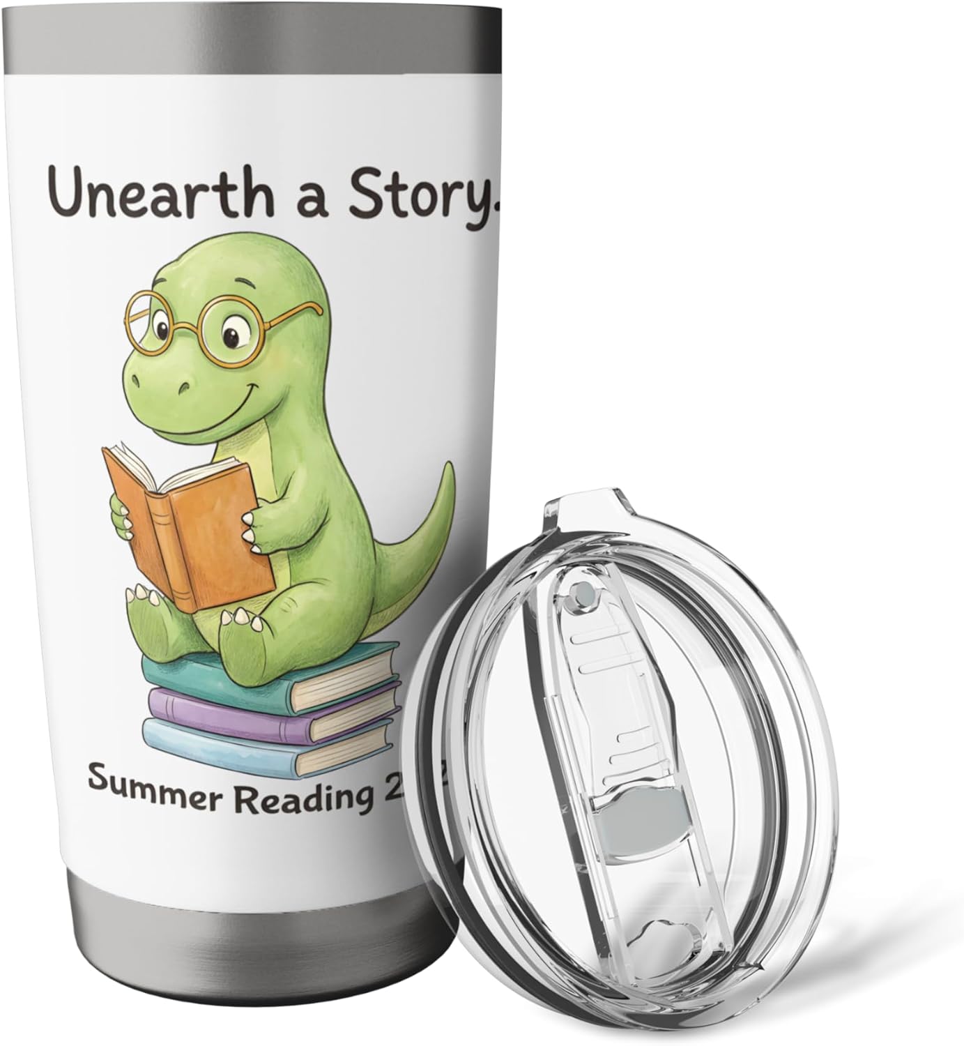 Unearth a Story Summer Reading 2026 Men Women Kids Stainless Steel Insulated Tumbler